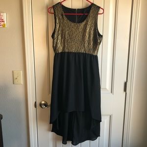 Blu Pepper Asymmetrical Metallic Top dress